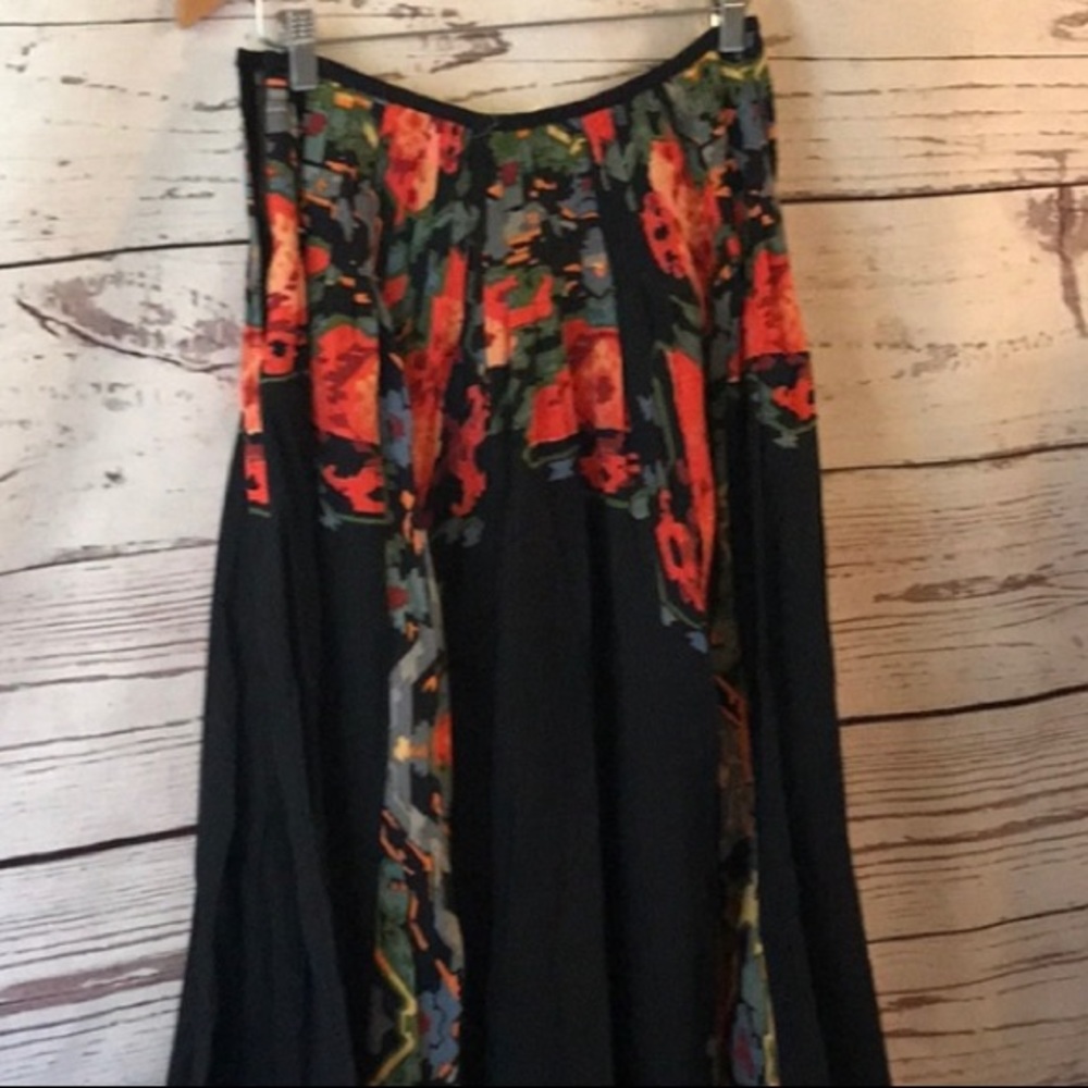 Free People One floral boho long skirt